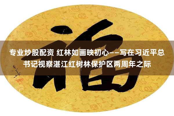 专业炒股配资 红林如画映初心——写在习近平总书记视察湛江红树林保护区两周年之际
