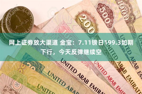 网上证劵放大渠道 金宝：7.11镑日199.3如期下行，今天反弹继续空